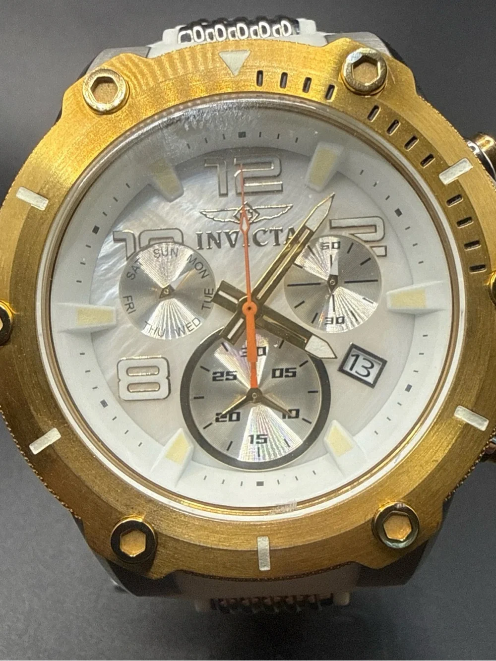 Invicta Speedway White Mother of Pearl Men's Watch - 22512 New Battery